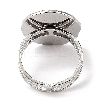 304 Stainless Steel Enamel Open Cuff Rings for Women RJEW-F166-47P-01-1