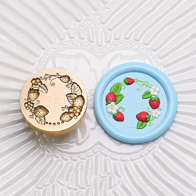 Golden Tone Round Wax Seal Brass Stamp Heads LS-AJEW-Z034-01G-04-1