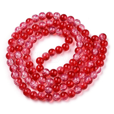Transparent Crackle Baking Paint Glass Beads Strands X1-DGLA-T003-01A-08-1
