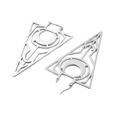 304 Stainless Steel Triangle Hoop Earrings EJEW-M031-01P-1