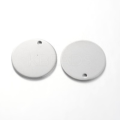 Tarnish Resistant Flat Round 201 Stainless Steel Blank Stapmping Tag Pendants STAS-L166-08-1
