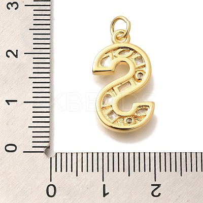 Brass Micro Pave Clear Cubic Zirconia Pendants KK-G521-01G-S-1