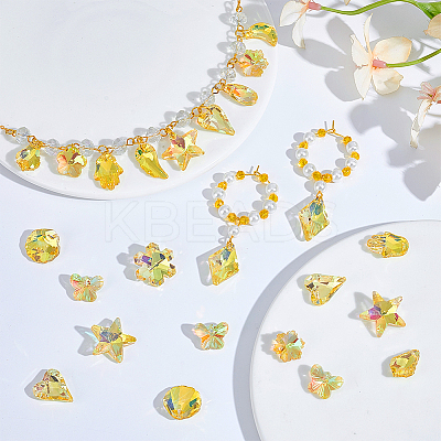 60Pcs 15 Colors UV Plating Glass Pendants GLAA-PH0003-89-1