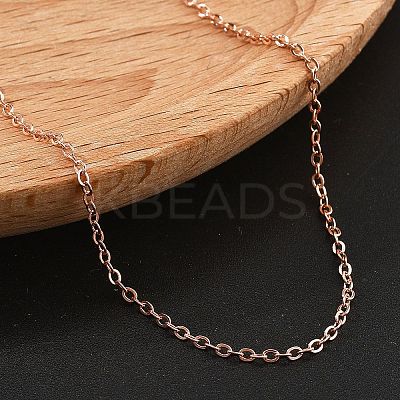 Brass Cable Chain Necklaces for Women NJEW-D302-48RG-1
