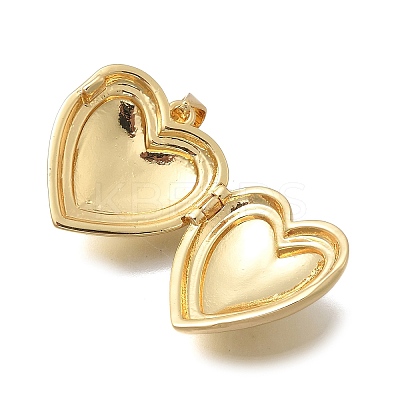 Valentine's Day Brass Heart Locket Pendants KK-D431-035C-G-1