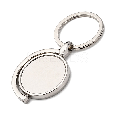 Rotatable Alloy Blank Keychain Cabochon Settings KEYC-F041-02P-1
