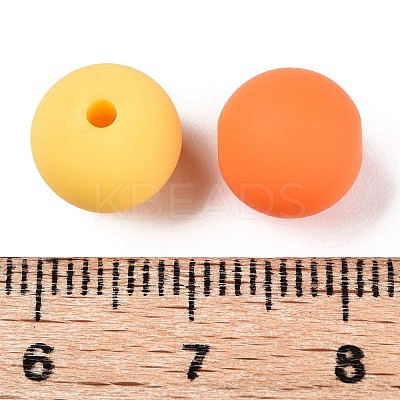 Rubberized Style Imitated Silicone Acrylic Beads MACR-T048-01C-07-1