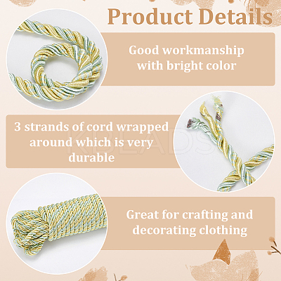 20 Yards 3-Ply Polyester Twisted Cord OCOR-WH0086-99B-03-1