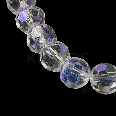 Electroplate Transparent Glass Beads Strands EGLA-A035-T8mm-L19-1