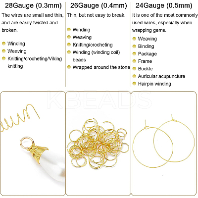 Round Craft Copper Wire CWIR-BC0001-0.3mm-RG-1