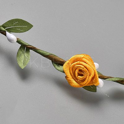 Polyester Artificial Rose Garland Headbands Hair Vine AJEW-WH20019-03A-1