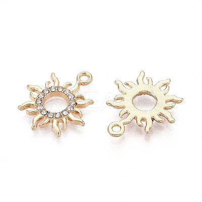 Rack Plating Alloy Rhinestone Pendants PALLOY-T091-20A-G-1