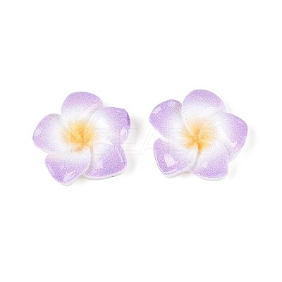 Plumeria Flower Opaque Resin Cabochons CRES-T025-30E-02-1
