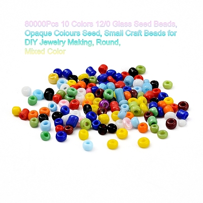 8000Pcs 10 Colors 12/0 Glass Seed Beads SEED-YW0001-33A-1