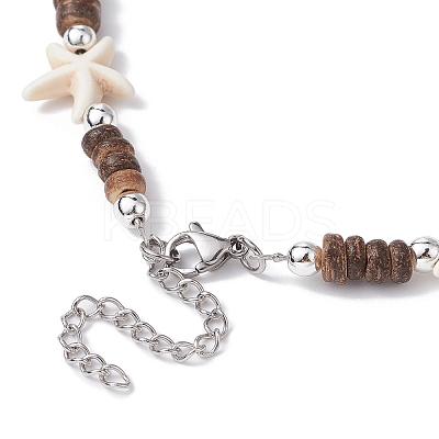Synthetic Turquoise Tortoise Pendant Necklaces NJEW-JN04573-02-1
