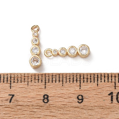 Brass Micro Pave Clear Cubic Zirconia Charms KK-C253-02A-G-1