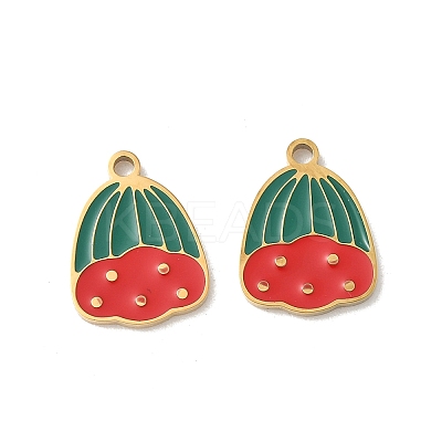 304 Stainless Steel Enamel Pendants STAS-I351-08G-1