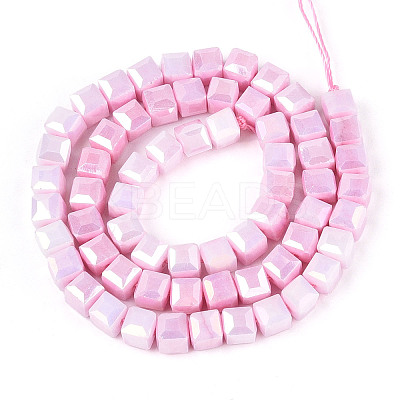 Anti-Tarnish Electroplate Glass Beads Strands GLAA-T025-6mm-10H-1