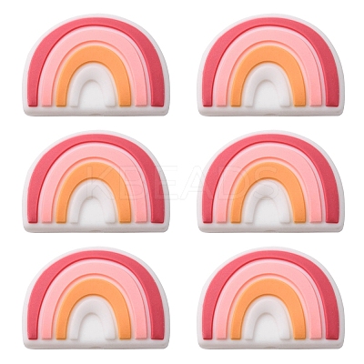 6Pcs Food Grade Eco-Friendly Silicone Focal Beads SIL-YW0001-04D-1