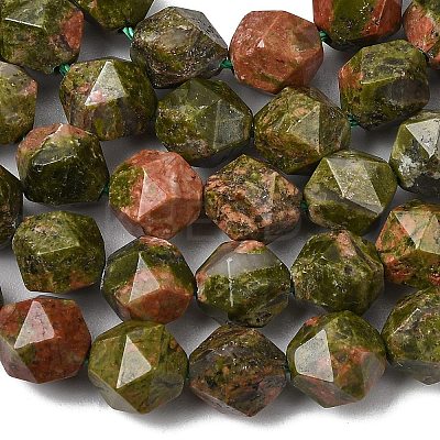 Natural Unakite Beads Strands G-Z119-A31-02-1