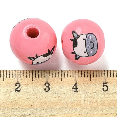 Natural Wood European Beads WOOD-F014-01G-1