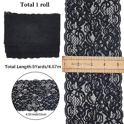 5Yards Polyester Lace Trim Ribbon for Jewelry Making OCOR-GF0004-78B-1