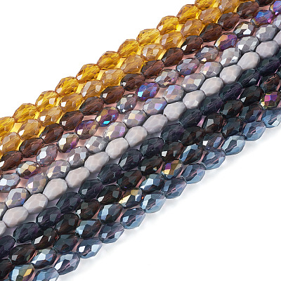 10Strands 10 Colors Transparent Glass Beads Strands EGLA-TA0013-24A-1
