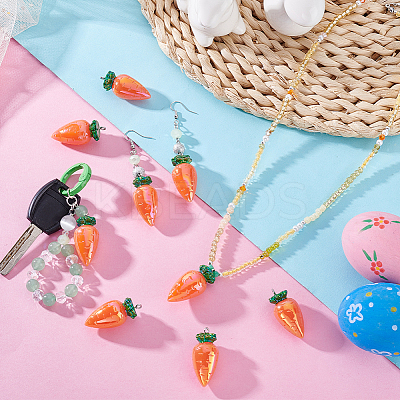 12Pcs Carrot AB Color Resin Pendants RESI-PH0002-47-1
