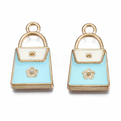 Rack Plating Alloy Enamel Pendants ENAM-T011-122B-1