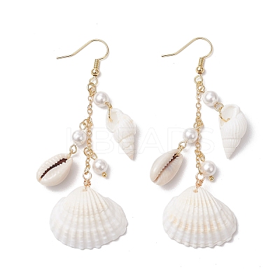 Shell Shape Dangle Earrings EJEW-TA00639-1