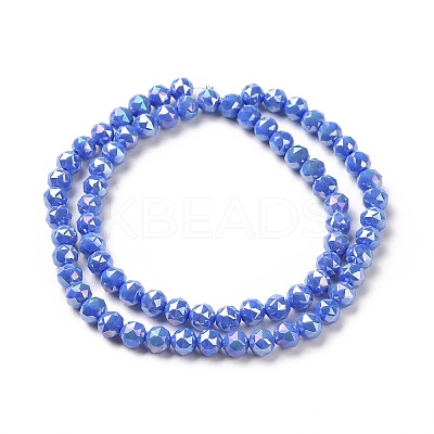 Electroplate Opaque Glass Beads Strands EGLA-H101-01D-1