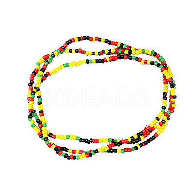 Glass Seed Rondelle Beaded Waist Beads WGC6815-11-1