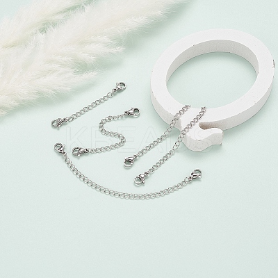 4 Strands 4 Styles 304 Stainless Steel Chain Extender STAS-YW0001-11-1