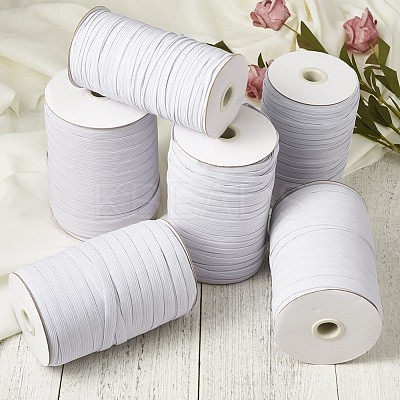 1/4 inch Flat Braided Elastic Rope Cord EC-R030-6mm-01-1