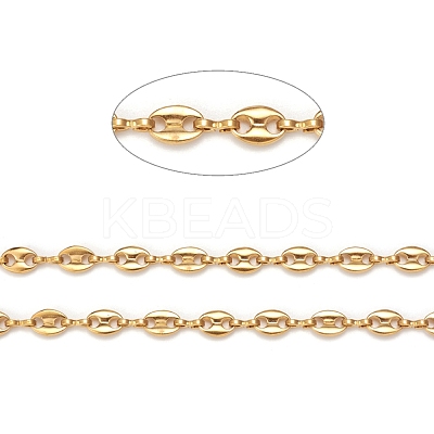 3.28 Feet Ion Plating(IP) 304 Stainless Steel Coffee Bean Chains X-CHS-N002-01G-1