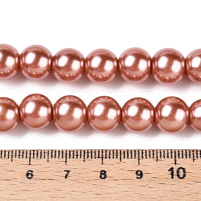 Baking Paint Pearlized Glass Pearl Round Bead Strands HY-Q003-10mm-50-A-1
