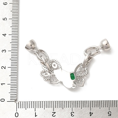 Brass Micro Pave Clear Cubic Zirconia Fold Over Clasps KK-A227-12P-1