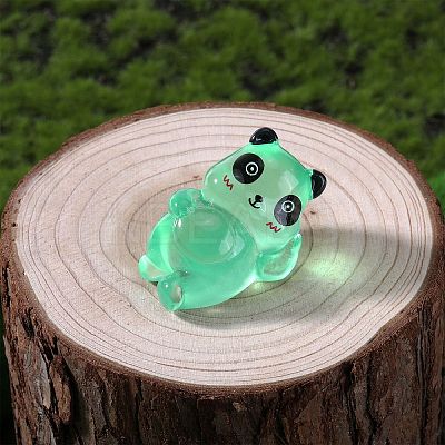 32Pcs 8 Styles Luminous Resin Panda Ornaments DJEW-SZ0001-18-1