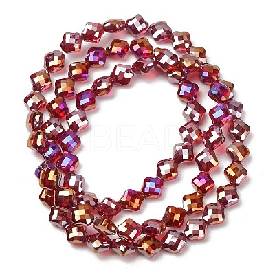 Electroplate Transparent Glass Beads Strands GL-CBA7A17-02A-02-1