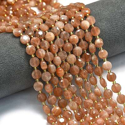 Natural Peach Moonstone Beads Strands G-C116-A10-02-1