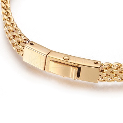 304 Stainless Steel Mesh Bracelets BJEW-L665-04G-1