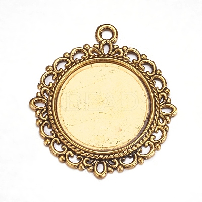 Zinc Alloy Pendant Settings for Cabochon & Rhinestone X-PALLOY-A15290-AG-FF-1