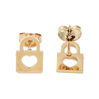 PVD Vacuum Plating 304 Stainless Steel Stud Earrings for Women EJEW-A048-40D-G-1