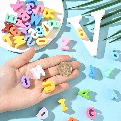 46Pcs UV Plating Opaque Acrylic Beads SACR-YW0001-98-1