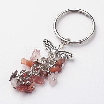Natural Mixed Stone Keychain KEYC-JKC00106-1