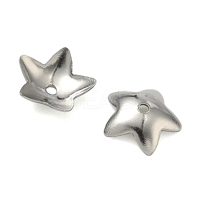 Tarnish Resistant 5-Petal Flower Smooth Surface 304 Stainless Steel Bead Caps STAS-R065-56-1