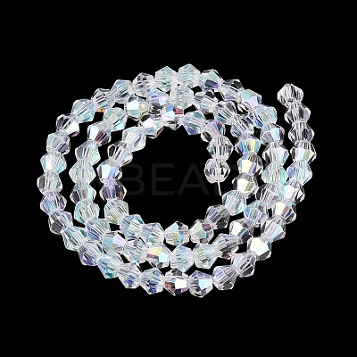 AB Color Plated Transparent Glass Beads Strands GLAA-G127-01-02J-1