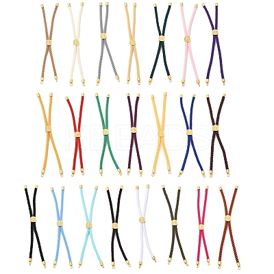Twisted Nylon Cord Silder Bracelets DIY-B066-03G-1