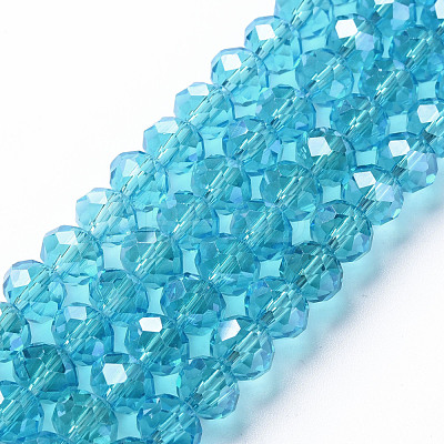 Electroplate Glass Beads Strands EGLA-T025-01C-1
