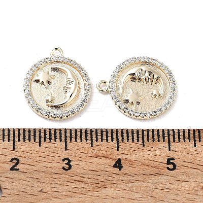 Brass Micro Pave Clear Cubic Zirconia Pendants KK-F871-30G-1